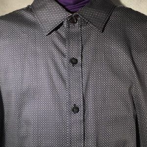 Long-sleeve stretch dress shirt sharp contrast